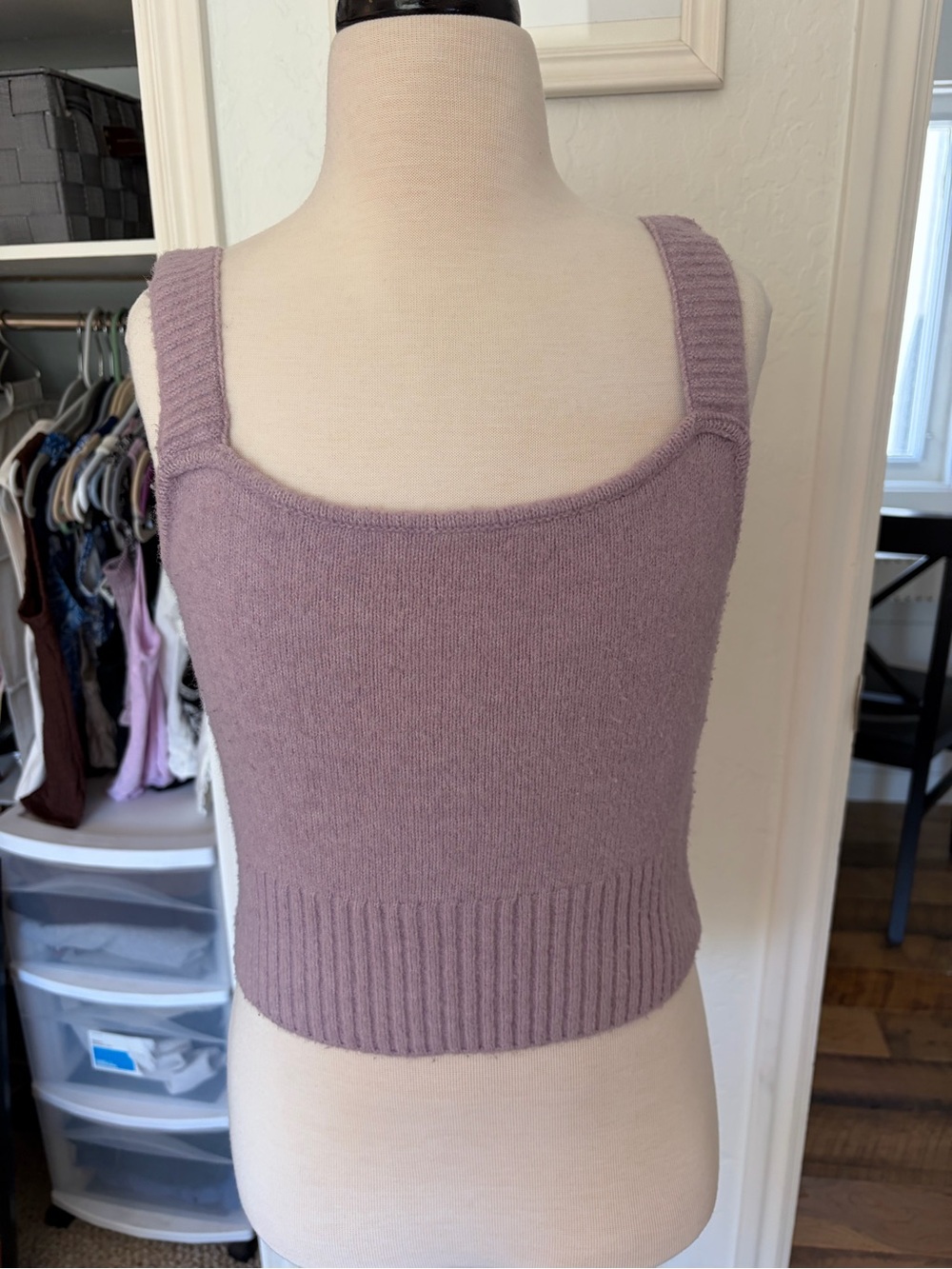 H&M Mauve Knit Tank Crop Top